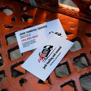 JUNK HAULING TRASH REMOVAL RED BLACK VISITENKARTE