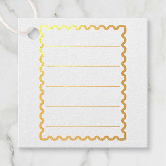 Junk Journal-Briefmarke mit Zeilen Geschenkanhänger (Vorderseite)