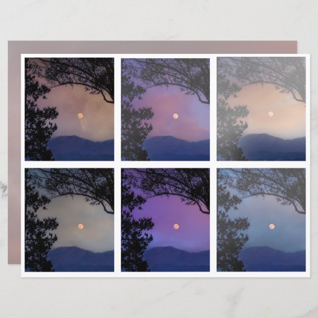 Junk Journal Fee Skies Moon Trees Fantasy 7-12 (Vorne/Hinten)