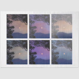Junk Journal Fee Skies Moon Trees Fantasy 7-12 Seidenpapier