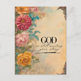 Junk Journal God schreibt noch immer Ihre Geschich Postkarte