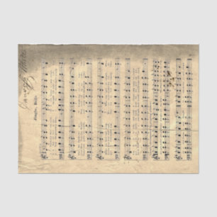 Junk Journal Jingle Bell Crumpled Music Score Page Seidenpapier