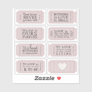 Junk Journal Valentine Love Citation Étiquettes d'