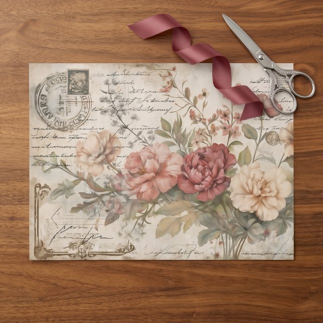 Junk Journal-Vintage Rose Seidenpapier (Von Creator hochgeladen)
