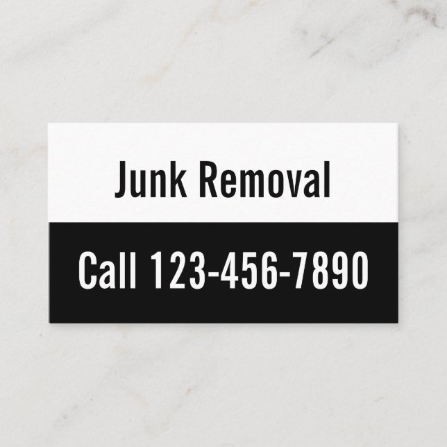 Junk Removal Black and White Werbung Visitenkarte (Vorderseite)