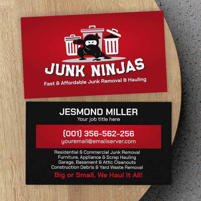 Junk Removal & Hauling - Junk Ninjas Visitenkarte (Von Creator hochgeladen)