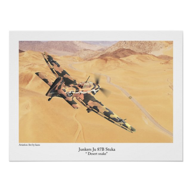 Junkers Ju 87 Stuka "desert snake" Poster (Vorderseite)