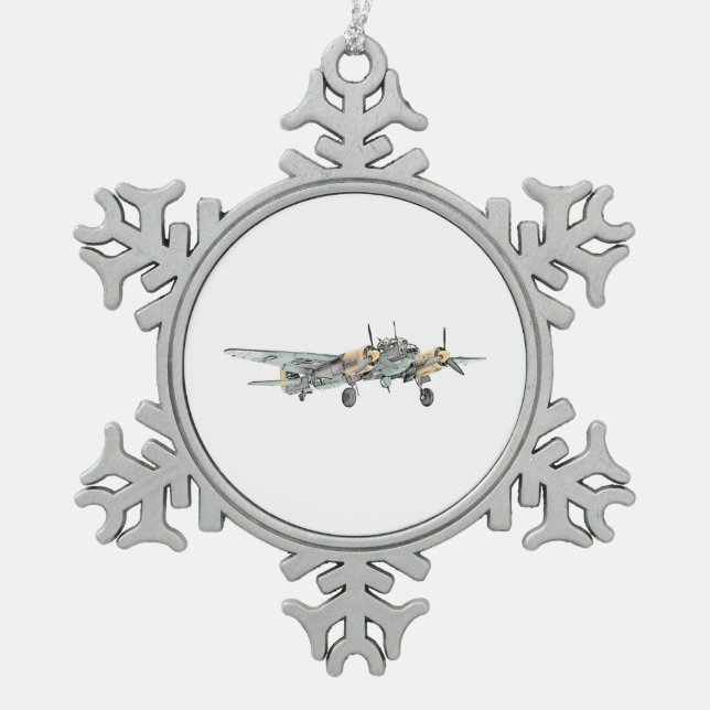 Junkers Ju 88 Bomber Schneeflocken Zinn-Ornament (Vorderseite)