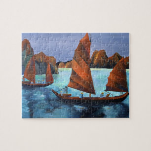 Junks in der absteigenden Drachenbucht