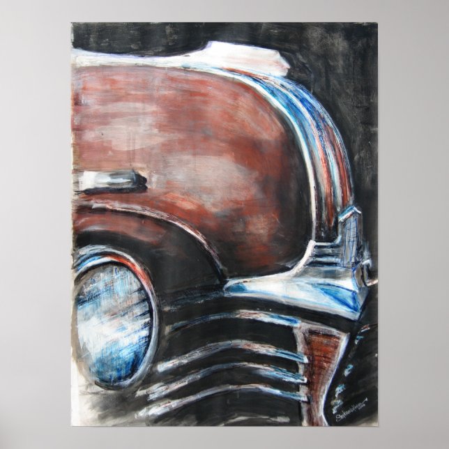 Junkyard Car Print Poster (Vorne)