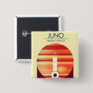 Juno - Mission zum Jupiter Weltraumkunst Button