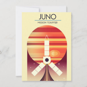 Juno - Mission zum Jupiter Weltraumkunst Einladung
