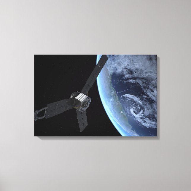 Juno Raumfahrzeug während der Erde Flyby Leinwanddruck (Vorderseite)