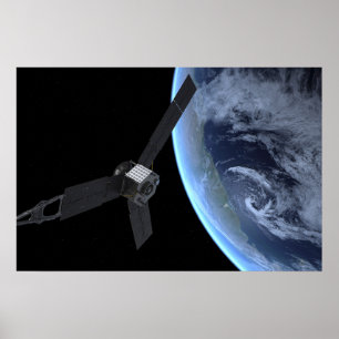 Juno Raumfahrzeug während der Erde Flyby Poster