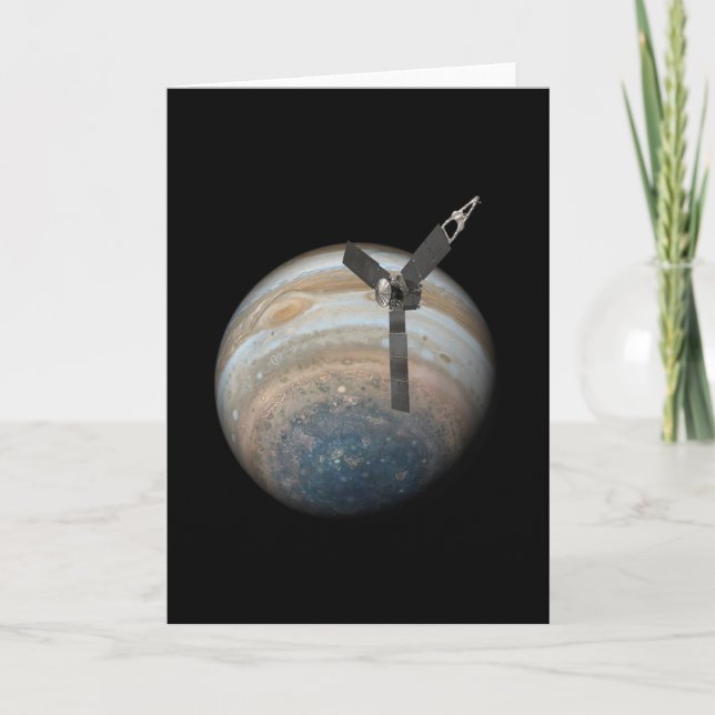 Juno-Raumsonde auf dem Planeten Jupiter Karte (Vorderseite)