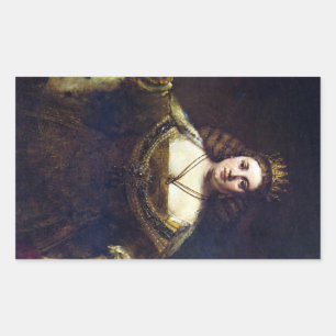 Juno von Rembrandt Harmenszoon van Rijn Rechteckiger Aufkleber