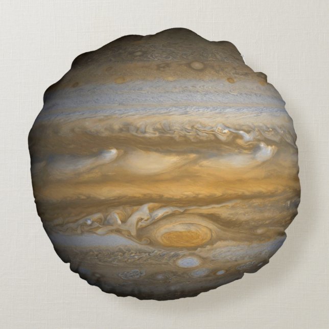 Jupiter - 2 einzigartige Seiten - Rundes Kissen (Rückseite)