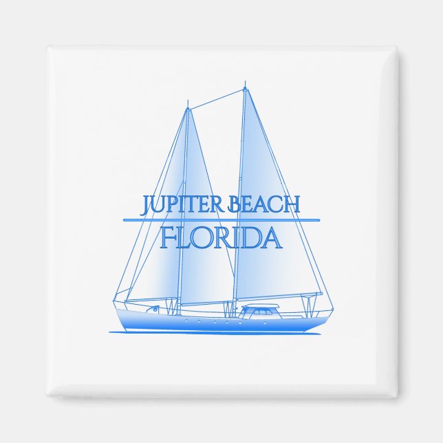 Jupiter Beach Coastal Nautical Sailing Sailor Magnet (Vorne)