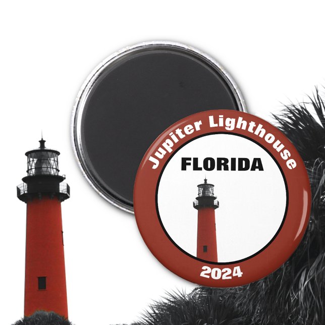 Jupiter Florida Lighthouse Fotografisch rot Magnet (Von Creator hochgeladen)