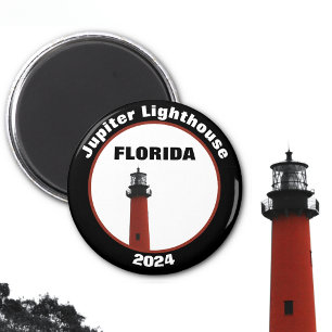 Jupiter Florida Lighthouse Fotografy Black Magnet
