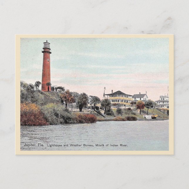 Jupiter Florida Lighthouse Vintag Postkarte (Vorderseite)