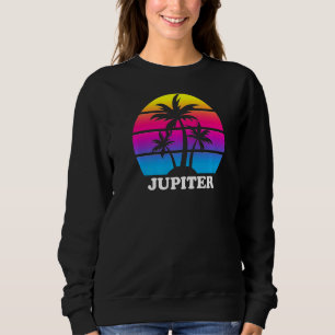 Jupiter Florida Retro Palme Tree Sunset Vacation B Sweatshirt