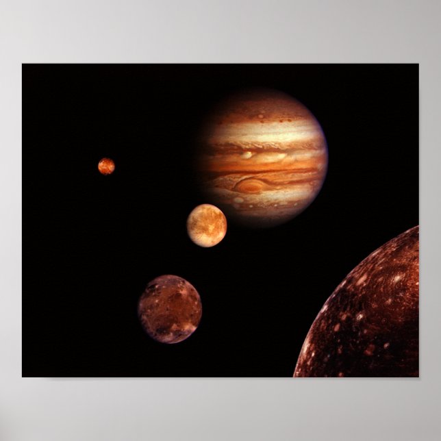Jupiter Galilean Satellites NASA Poster (Vorne)
