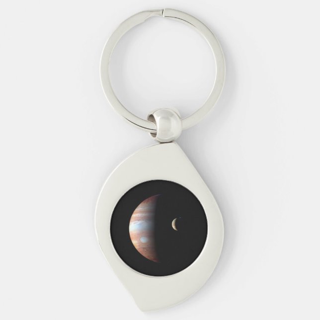 Jupiter Gas Giant Planet & Io Galilean Moon Schlüsselanhänger (Vorderseite)