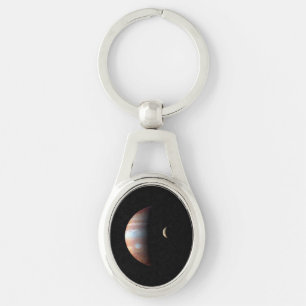Jupiter Gas Giant Planet & Io Galilean Moon Schlüsselanhänger