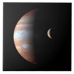 Jupiter Gasriese Planet & Io Galileischer Mond Fliese