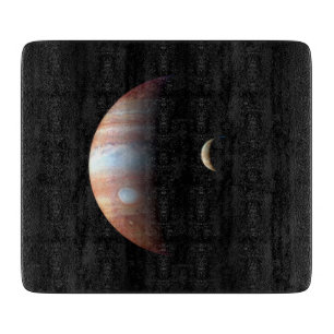 Jupiter Gasriese Planet & Io Galileischer Mond Schneidebrett
