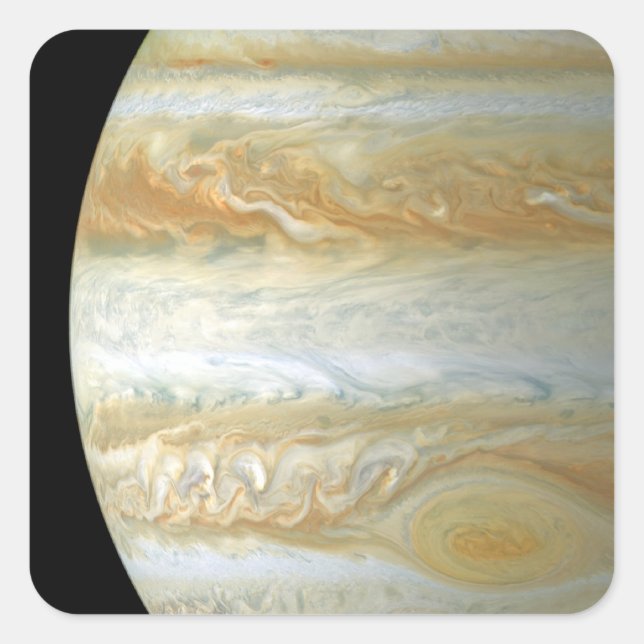Jupiter Hemisphäre Quadratischer Aufkleber (Vorderseite)
