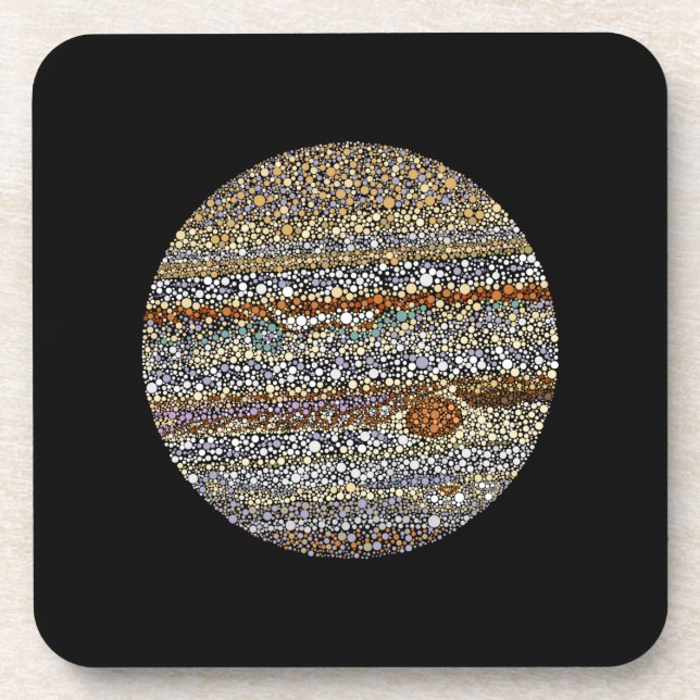 Jupiter in Dots Getränkeuntersetzer (Vorderseite)