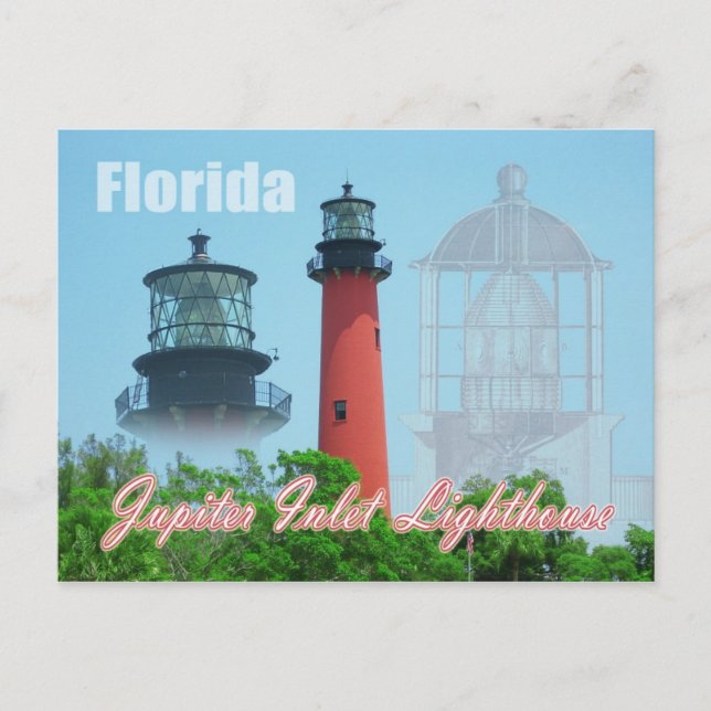 Jupiter Inlet Lighthouse & Museum, Florida Postkarte (Vorderseite)
