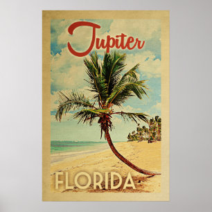 Jupiter-Palme-Vintage Reise Poster