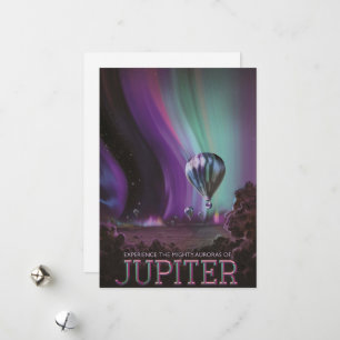 Jupiter Reise mit dem Heißluftballon hoch über die Feiertagskarte