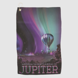 Jupiter Reise mit dem Heißluftballon hoch über die Golfhandtuch