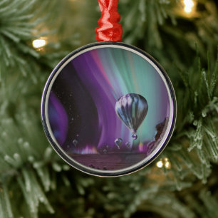 Jupiter Reise mit dem Heißluftballon unter strahle Ornament Aus Metall