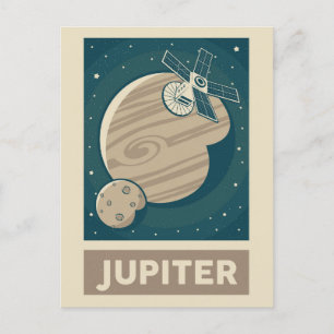 Jupiter Retro Galaxie-Satellit Postkarte