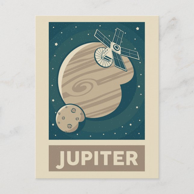 Jupiter Retro Galaxy Satellite Postkarte (Vorderseite)