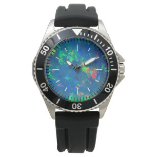 Jupiter-Seeblaue Feuer-Opal-Skala Armbanduhr