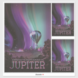 Jupiter Travel by Hot Air Ballon Bighty Auroras Aufkleber