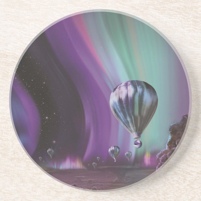 Jupiter Travel by Hot Air Ballon Bighty Auroras Getränkeuntersetzer (Vorne)