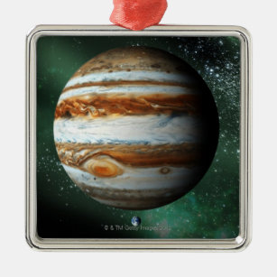 Jupiter- und Erdvergleich Silbernes Ornament