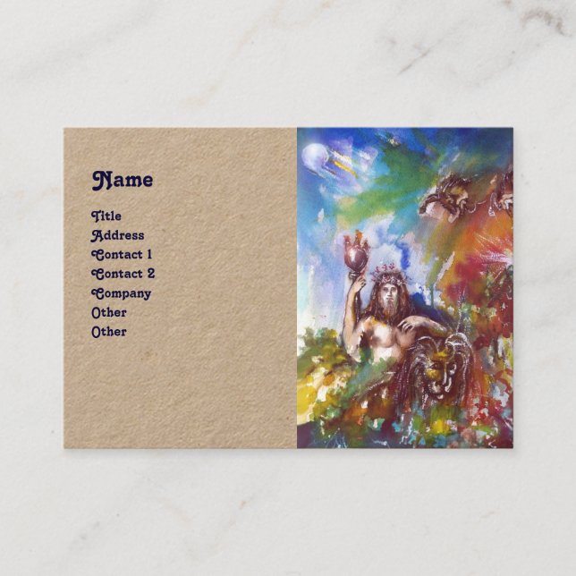 JUPITER UND LION Griechisch Mythology Kraft Paper Visitenkarte (Vorderseite)