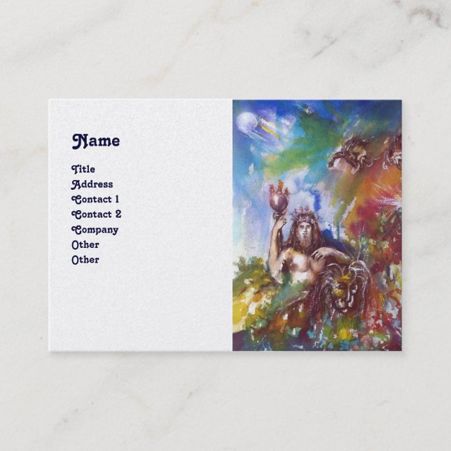 JUPITER UND LION , weißes Perlpapier Visitenkarte (Vorderseite)