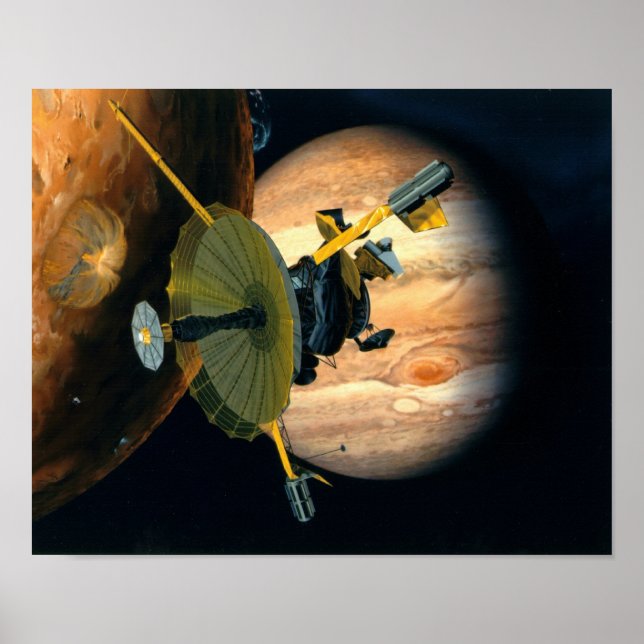 Jupiter und Lo Galileo-Sonde Poster (Vorne)
