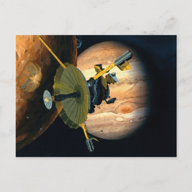 Jupiter und Lo Galileo-Sonde Postkarte (Vorderseite)