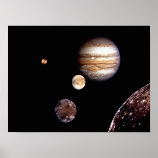 Jupiter und seine Monde Poster (Vorne)