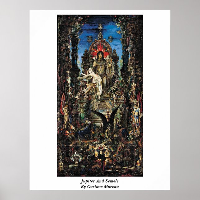 Jupiter und Semele von Gustave Moreau Poster (Vorne)